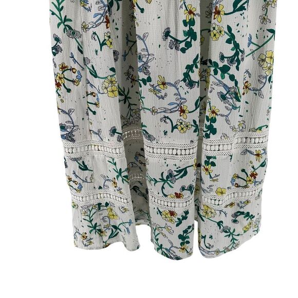 Off The Shoulder Midi Dress Ruffle White Green Floral Size 4 Pretty Little Thing - Picture 5 of 9